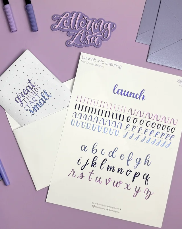 Launch into Lettering mini course materials